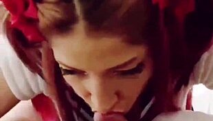 Sirenita fuentes intensely sucks in sailor cosplay while masturbating