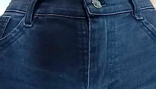 playing with a belt on her pussy and spanking in this casual scene