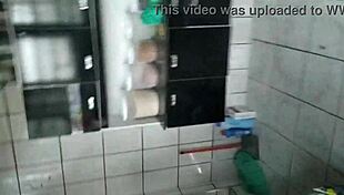 girl on her knees sucking me, playing with big tits