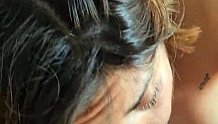 Latina teen's big ass gets blowjob and cum in morning delight