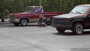 Latina Amateur Sucks Cock Outdoors In Parking Lot