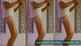 i'm alejandro mistral dancin' in white and blue underwear again