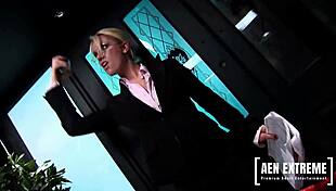 Hot blondes banging those construction workers in a group scene.