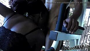 Amazing fuck with ebony wife in anal and blowjob! 😍