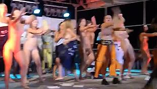 women dancing naked on stage