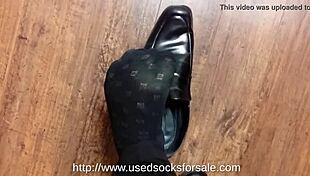 stinky gay feet and smelly black dress socks.