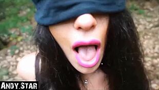 young girl tied in forest feeling intense face fucking