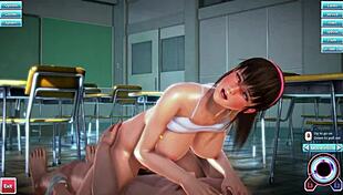 Honey select - Hitomi rides hard in classroom with big tits bouncing. Can't believe the 3D action!
