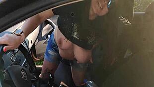 Stepsister's Wild Fun in New Car and Forest, Nearly Caught Sucking Stranger