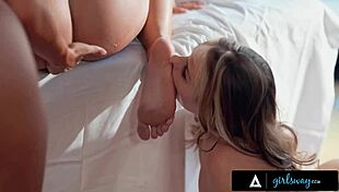 Emma Hix says, 'Come for a 3-way oil massage with me.'