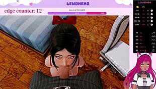 Vtuber Lewdneko Plays Harem Hotel Game with Maid