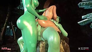 Tomb Raider gets spitroasted and train fucked by naughty cave trolls.