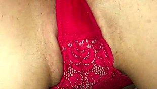 Wife rubs and fingers wet pussy