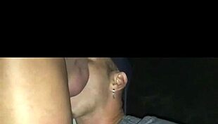 sucking in the bathroom of the party with cum