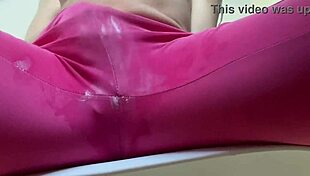 Horny Teen Breaks Wet Leggings To Expose Pussy