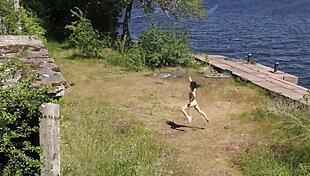 Nude shooting at abandoned Totleben Island military base, wow! 😲