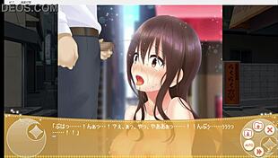 in this hentai, christhea the college girl flashes and gives blowjobs in a humiliating game