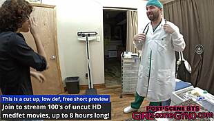 Curly cutie Brooklyn Rossi gets her first gyno exam from Doctor Tampa at GirlsGoneGyno.com.