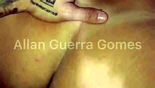 Quick orgasm on brunette's big ass by MMA fighter Allan Guerra Gomes