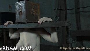 Slender maid plays with her wet pussy using toys