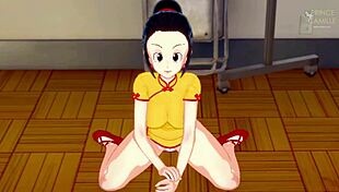 Hot milf Chi-Chi spills milk rewarding her best student in Dragon Ball
