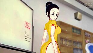 Hot milf Chi-Chi spills milk rewarding her best student in Dragon Ball