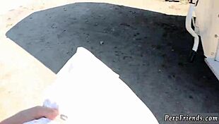 Blonde babe with big tits gets creampied on the ranch.