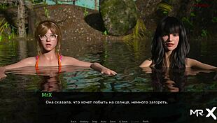 Two naked girls play with themselves in hentai anime