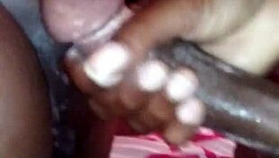 Ebony gets bent over in doggystyle, her creamy pussy shining 😍