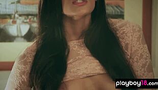 This classy brunette babe pleasures herself in sexy lingerie 😍