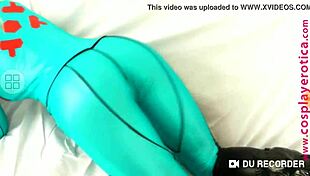 Detailed View Of Perky Tits In Samus Cosplay Costume With Sexy Poses