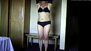 chubby girl dancing in miniskirt with great legs, getting spied on