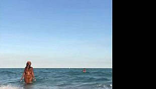 Mature Ebony Milf Enjoys a Relaxing Day at the Beach