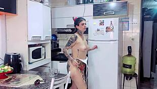 My maid shows off her sexy body while cleaning