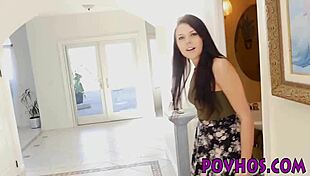 cute HORNY teen 18+ POV RIDES cock and GIVES BLOWJOB in HD