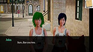 in my new family episode 94, the redhead with big tits plays a game at home