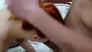 Ginger Girlfriend In Stockings Gets Fucked Hard In Bedroom