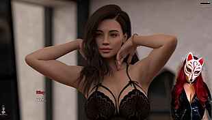 Steps Of Debauchery 20 - Brunette Babe Tries On Sexy Lingerie In Hentai Game.