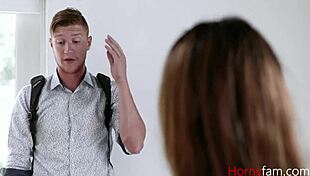 Ebony stepsister rides and blows rowdy jordy love in a family setting