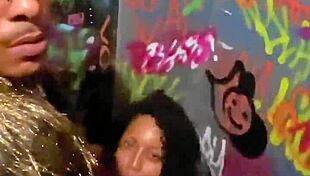 Latina with big natural tits got bent over and fucked by monster cock in party bathroom, then came in mouth