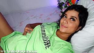 skarletrose the latina babe teases her big ass and wet pussy with moans