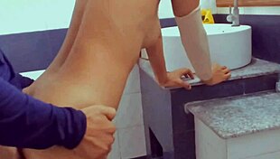 did that asian teen get her pussy fucked in bathroom?