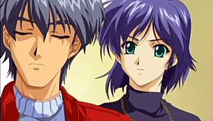 Horny hentai babe rides hard cock wild