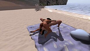 Girls licking pussies on beach