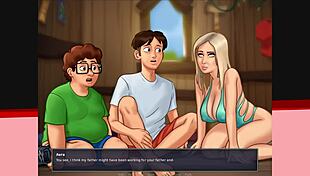 Blonde gets huge facial at party!