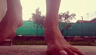 bare feet on display in a simple fetish scene