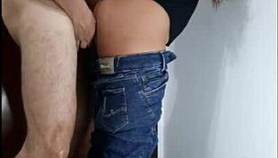 Whore in high heels gives blowjob and ass