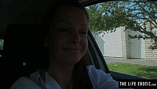 Cute Girl Masturbates In Garage