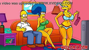 Hot milf with big butt and tits works out intensely at the gym in Simpsons Simptoons hentai cartoon style