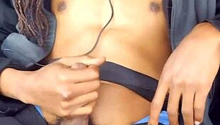 Sexy black milf teases daddy with blowjob in car